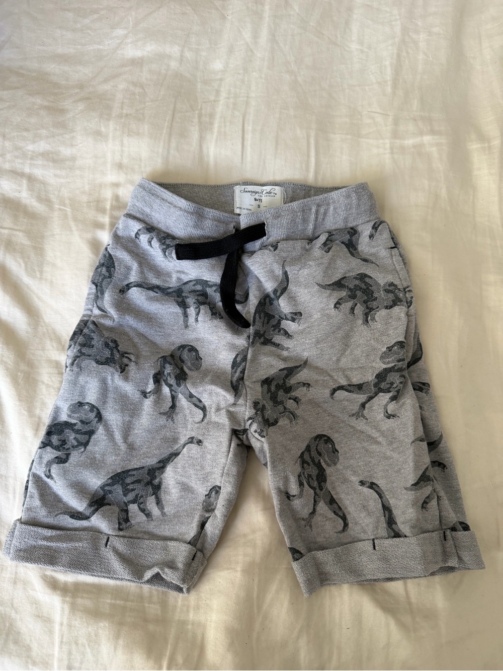 Sovereign Code Gray Boys Knit Shorts with Drawstring